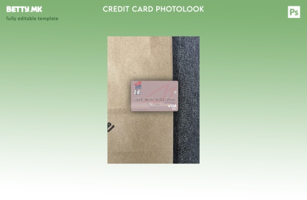 модерен стил Kuwait Gulf Bank виза дебитна картичка photolook преден шаблон